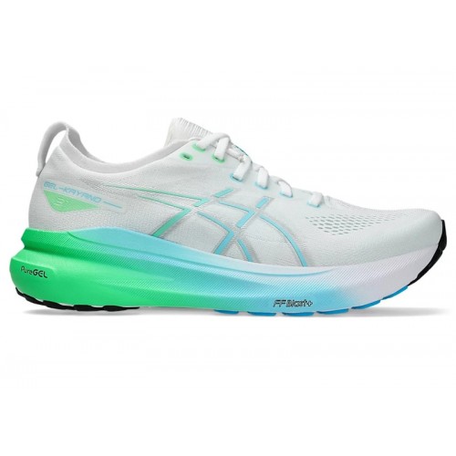ASICS Gel-Kayano 31 White Bright Cyan - мужская сетка размеров