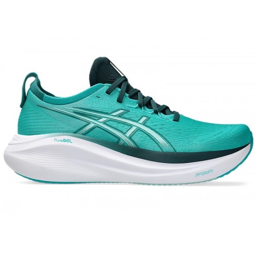 Кроссы ASICS Gel-Nimbus 27 Wave Teal Saxon Green - мужская сетка размеров