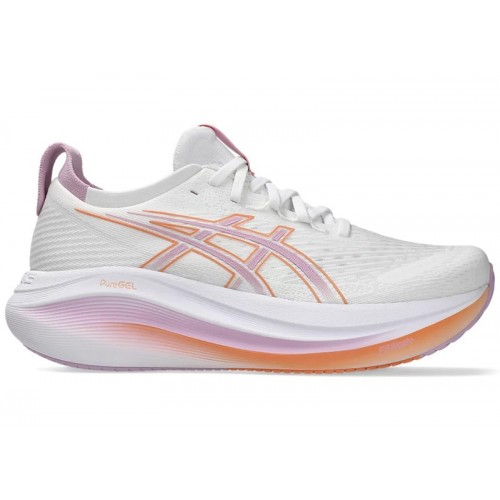 Кроссы ASICS Gel-Nimbus 27 White Light Ube (W) - женская сетка размеров