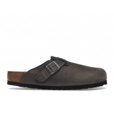 Birkenstock Boston Soft Footbed Oiled Leather Iron Grey