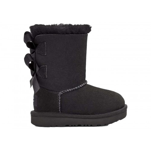 UGG Bailey Bow II Boot Black (Toddler) - детские сетка размеров