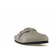 Birkenstock Boston Shearling Suede Stone Coin
