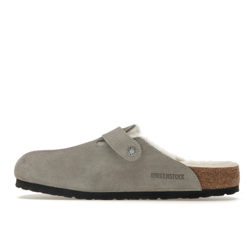 Birkenstock Boston Shearling Suede Stone Coin - мужская сетка размеров