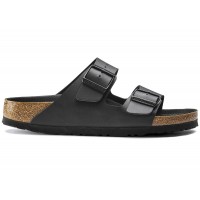 Birkenstock Arizona Birko Flor Black Black Foot Bed
