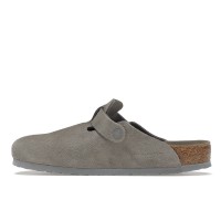 Birkenstock Boston Soft Footbed Suede Stone Coin