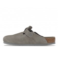 Birkenstock Boston Soft Footbed Suede Stone Coin