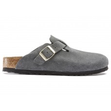 Birkenstock Boston Soft Footbed Suede Dark Grey