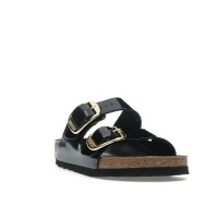 Женские Birkenstock Arizona Big Buckle Natural Leather Patent Black Gold (W)
