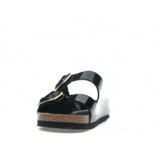 Женские Birkenstock Arizona Big Buckle Natural Leather Patent Black Gold (W)