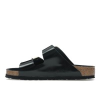 Женские Birkenstock Arizona Big Buckle Natural Leather Patent Black Gold (W)