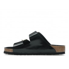 Женские Birkenstock Arizona Big Buckle Natural Leather Patent Black Gold (W)