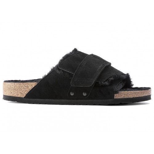 Birkenstock Kyoto Shearling Suede Black - мужская сетка размеров