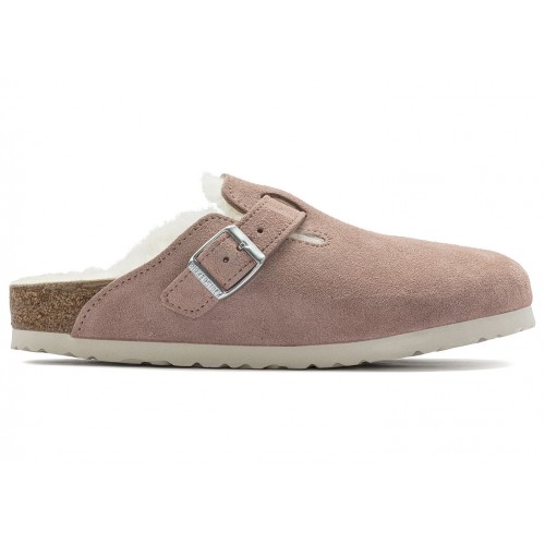 Birkenstock Boston Shearling Suede Pink Clay - мужская сетка размеров