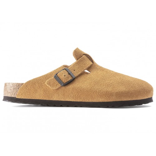 Birkenstock Boston Suede Cork Brown Pattern Footbed - мужская сетка размеров