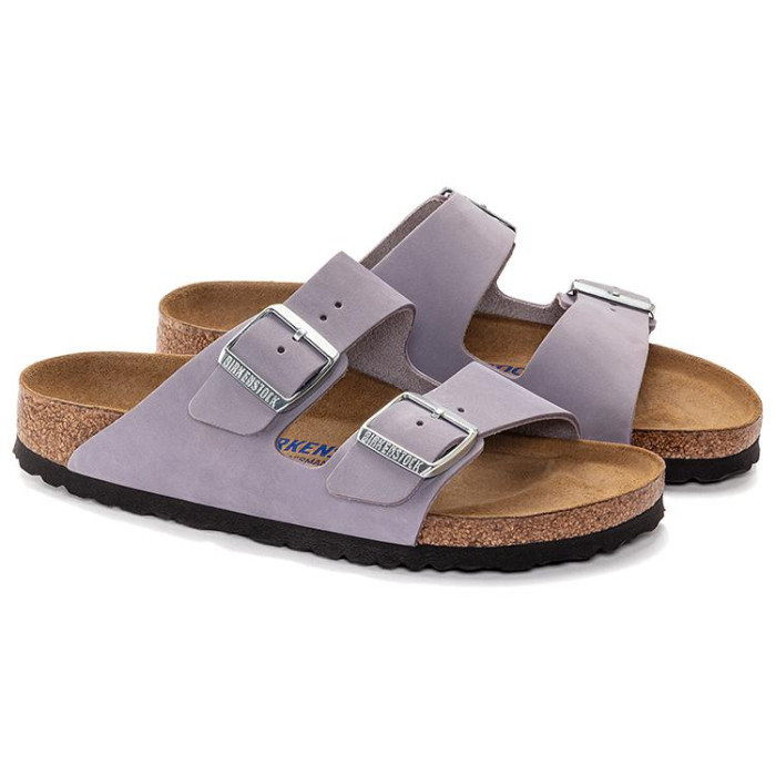 Birkenstock Arizona Softbed Nubuck Leather Purple Fog (W) - женская сетка размеров Birkenstock Arizona Softbed Nubuck Leather Purple Fog (W) - женская сетка размеров