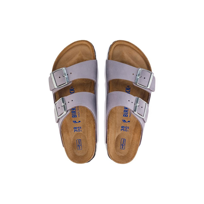 Birkenstock Arizona Softbed Nubuck Leather Purple Fog (W) - женская сетка размеров Birkenstock Arizona Softbed Nubuck Leather Purple Fog (W) - женская сетка размеров