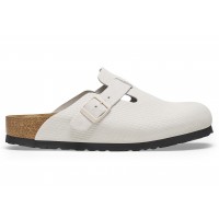 Birkenstock Boston Embossed Corduroy Suede Antique White