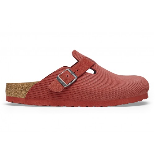 Birkenstock Boston Embossed Corduroy Suede Sienna Red - мужская сетка размеров