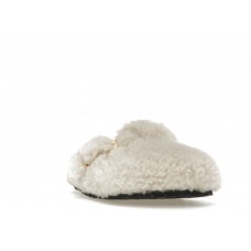 Birkenstock Boston Big Buckle Shearling Egg Shell