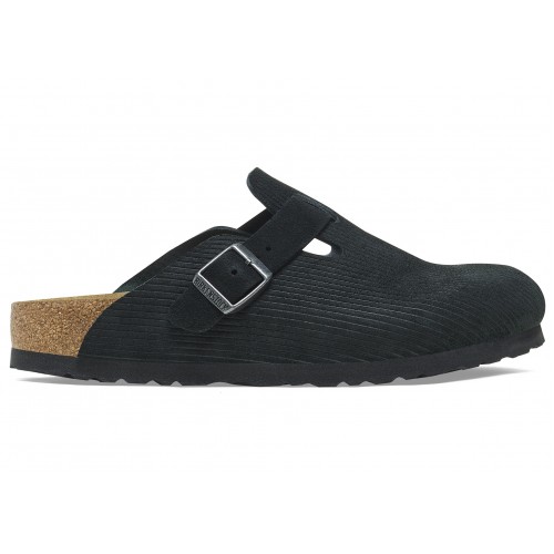 Birkenstock Boston Embossed Corduroy Suede Black - мужская сетка размеров