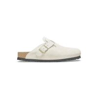 Birkenstock Boston Shearling Suede Leather Antique White