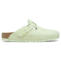 Birkenstock Boston Soft Footbed Suede Faded Lime