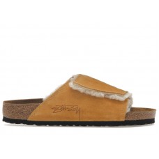 Birkenstock Solana Shearling Slide Stussy Caramel
