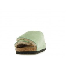 Birkenstock Solana Shearling Slide Stussy Washed Green