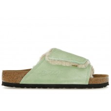 Birkenstock Solana Shearling Slide Stussy Washed Green