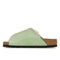 Birkenstock Solana Shearling Slide Stussy Washed Green