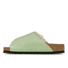 Birkenstock Solana Shearling Slide Stussy Washed Green