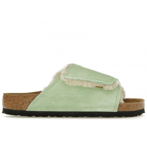 Birkenstock Solana Shearling Slide Stussy Washed Green - мужская сетка размеров