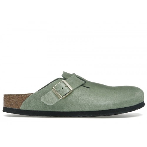 Birkenstock Boston Soft Footbed Suede Green Tea (Narrow Fit) - мужская сетка размеров