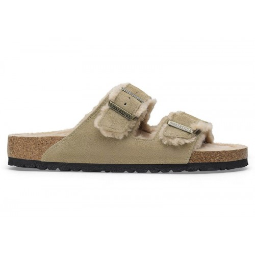 Birkenstock Arizona Shearling Suede Leather Taupe - мужская сетка размеров