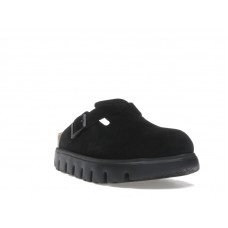Женские Birkenstock Boston Chunky Suede Black Black Sole (Narrow) (W)