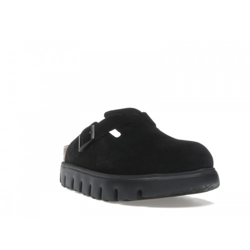 Birkenstock Boston Chunky Suede Black Black Sole (Narrow) (W) - женская сетка размеров