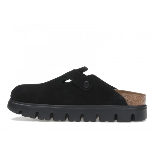 Birkenstock Boston Chunky Suede Black Black Sole (Narrow) (W) - женская сетка размеров