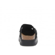 Женские Birkenstock Boston Chunky Suede Black Black Sole (Narrow) (W)