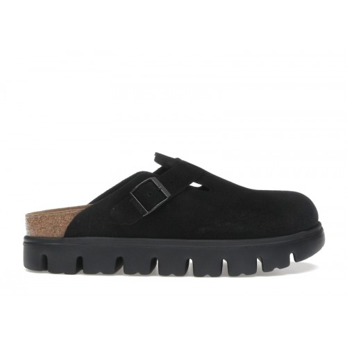 Birkenstock Boston Chunky Suede Black Black Sole (Narrow) (W) - женская сетка размеров