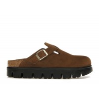 Женские Birkenstock Boston Chunky Suede Dark Tea Black (Narrow) (W)