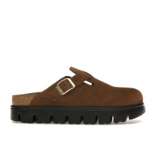 Женские Birkenstock Boston Chunky Suede Dark Tea Black (Narrow) (W)