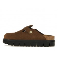 Женские Birkenstock Boston Chunky Suede Dark Tea Black (Narrow) (W)