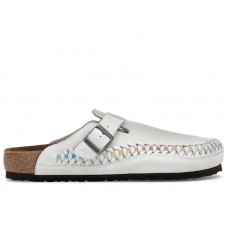 Birkenstock Boston Braided Suede Kith Antique White Tie Dye