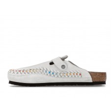 Birkenstock Boston Braided Suede Kith Antique White Tie Dye