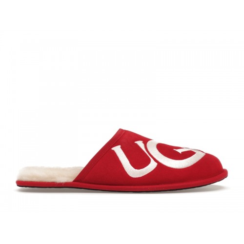 UGG Scuff Logo Slipper Samba Red Cream - мужская сетка размеров