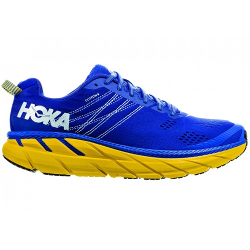 Кроссы Hoka One One Clifton 6 Nebulas Blue Lemon - мужская сетка размеров