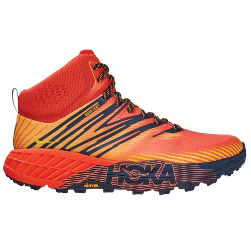 Кроссы Hoka One One Speedgoat Mid Gore-Tex 2 Mandarin Red - мужская сетка размеров