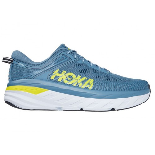 Кроссы Hoka One One Bondi 7 Provincial Blue Citrus - мужская сетка размеров