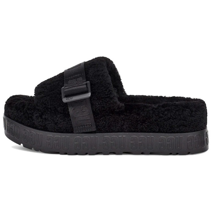 UGG Fluffita Slide Black (W) - женская сетка размеров UGG Fluffita Slide Black (W) - женская сетка размеров