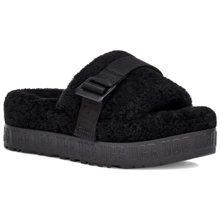 UGG Fluffita Slide Black (W) - женская сетка размеров UGG Fluffita Slide Black (W) - женская сетка размеров